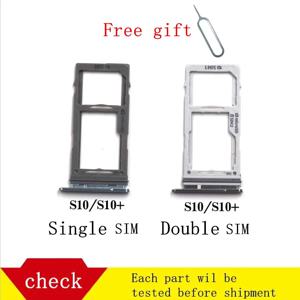 삼성 갤럭시 S10 +/S10 (5G 버전 아님) sm-g9730/g9750 플러스 SIM 카드 트레이, 마이크로 SD 어댑터 용 SIM 카드 홀더