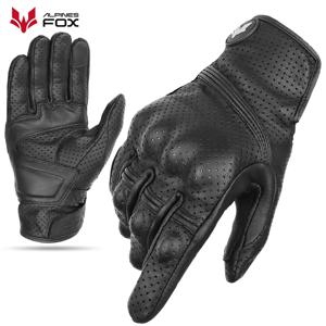 레트로 오토바이 가죽 장갑 남자 여름 천공 빈티지 가죽 오토바이 모터 크로스 사이클링 Guantes 모토 바이커 장갑