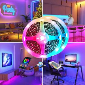 지능형 LED 스트립 조명-색상 변경, 음악 동기화, 애플리케이션 제어, 리모컨, RGB-실내 장식에 적합