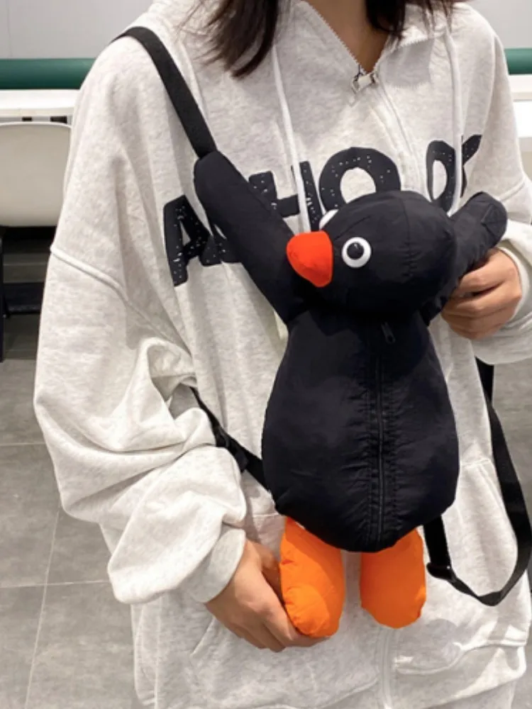 만화 재미 있은 귀여운 포옹 펭귄 배낭 패션 성격 봉제 인형 가방 어린이 가방 어깨 가방 미니 배낭 가방