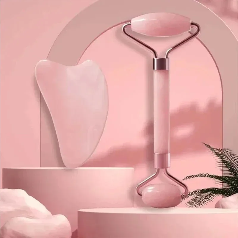 여성 얼굴 및 목 마사지 롤 스크래치 더블 헤드 마사지 스틱, 마사지 및 휴식 마사지 롤러 마사지 도구 미용