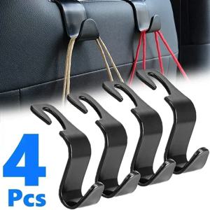 4Pcs 자동차 머리 받침 후크 가방에 대 한 옷걸이 좌석 다시 주최자 홀더 클립 자동 패스너 후크 자동차 스토리지 인테리어 액세서리