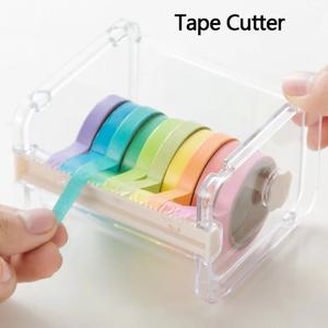 테이프 커터 테이프 보관 상자 DIY 핸드 툴 다기능 데스크탑 커팅 머신 오피스 문구 투명 커팅 머신