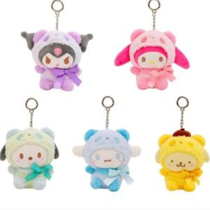 12cm Sanrio Kawaii 헬로 키티 Kuromi 봉제 인형 장난감 펜던트 귀여운 플러시 키 체인 가방 펜던트 크리스마스 선물