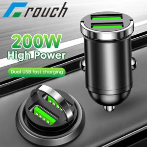 200W 듀얼 USB 차량용 충전기 빠른 충전 미니 당겨 링 자동차 전화 충전기 아이폰 Xiaomi 화웨이 ipad 범용 자동차 라이터