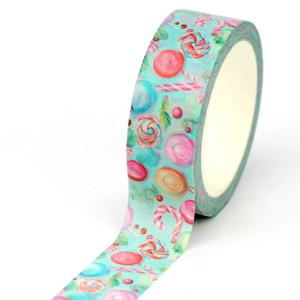 2024 새로운 1PC 10M 장식 롤리팝 크리스마스 Washi 테이프 Scrapbooking Journaing 접착 마스킹 테이프 귀여운 편지지