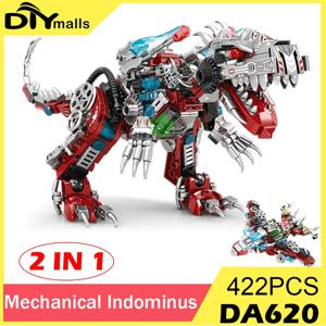 2IN1 쥬라기 기계 Indominus Rex 공룡 세계 모델 빌딩 블록 도시 전투기 디노 공원 벽돌 어린이 장난감