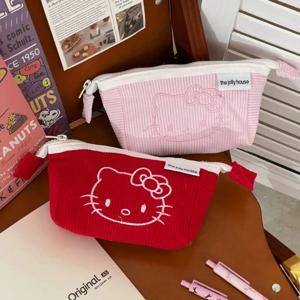Sanrio HelloKitty 화장품 가방 귀여운 만화 대용량 패션 문구 가방 보관 가방 학습 용품 Kawaii Girl Gift
