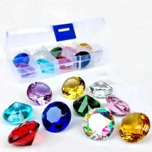 10pcs 25mm 크리스탈 다이아몬드 여러 가지 빛깔의, 홈 장식 웨딩 장식 아이 생일 테이블 설정, 다이아몬드 모양의 문진