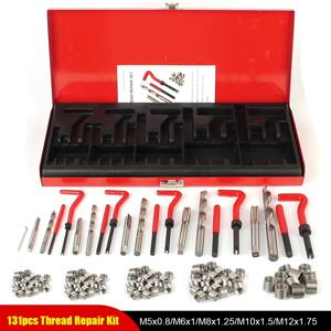 88/131pcs 자동차 수리 도구 스크루 드라이버 나사 볼트 드라이버 엔진 블록 복원 M5 M6 M8 M10 M12 스레드 세트 차량 액세서리