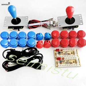 2인용 아케이드 제로 딜레이 키트 USB 엔코더 (PC, 라즈베리 파이용) SANWA 푸시 버튼 조이스틱 USB 아케이드 캐비닛 만도
