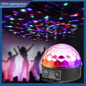 LED 크리스탈 매직 볼 램프 DMX 크리스탈 무대 조명 효과 원격 제어 웨딩 파티 크리스마스 분위기 빛