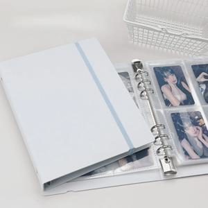 A5 흰색 파란색 DIY 바인더 포토 카드 수집 도서 일기 일정 플래너 DIY 커버 앨범 편지지