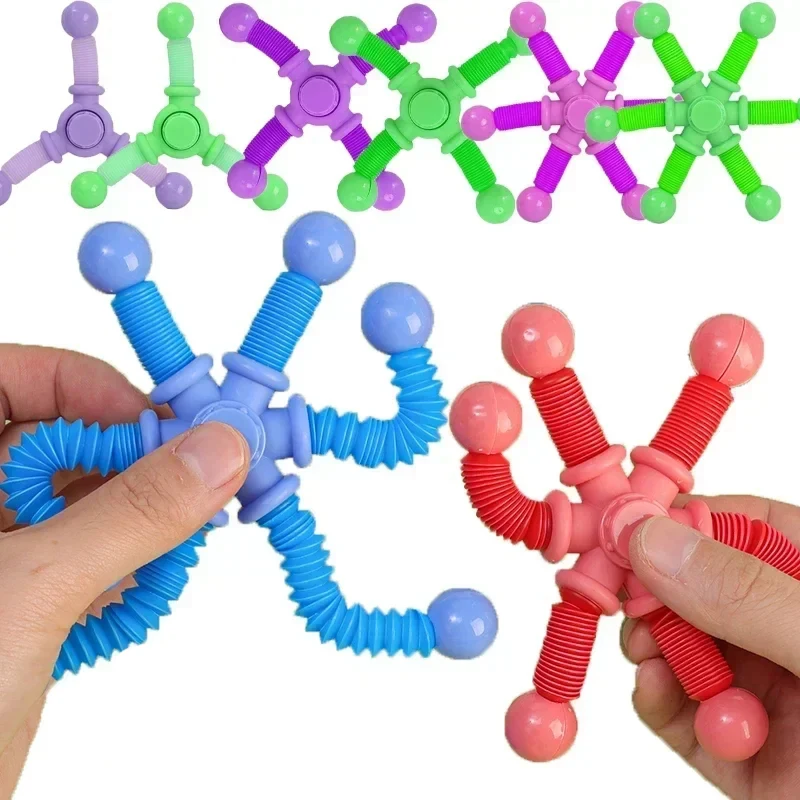 1pcs Fidget Spinner 장난감 어린이 팝 튜브 감각 장난감 흡입 컵 게임 플라스틱 변형 스트레스 릴리프 어린이 성인 선물