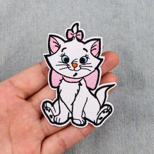 의류에 대 한 아름 다운 키티 수 놓은 패치 DIY 배지 접착 패치 의류 스티커에 만화 고양이 패치 Appliques