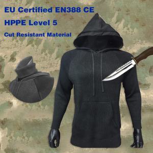 EU EN388 CE 레벨 5 목 커버가 있는 안티 컷 의류 까마귀 야외 보호 의류 야외 자기 방어 컷 방지