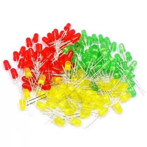 100PCS 3mm 5mm LED 다이오드 모듬 키트 흰색 녹색 빨간색 파란색 노란색 오렌지 핑크 보라색 따뜻한 흰색 DIY 발광 다이오드 F3 F5