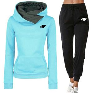 뜨거운 판매 여자 Tracksuit 인쇄 스포츠 후드 여성 정장 조깅 스웨터 + 바지 2 Pcs 세트 캐주얼 여성 바지 세트 2025