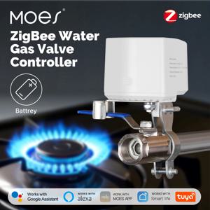 MOES Tuya ZigBee 스마트 배터리 수성 가스 밸브 컨트롤러 Alexa Google 홈을 통한 자동 저전력 소비 음성 제어