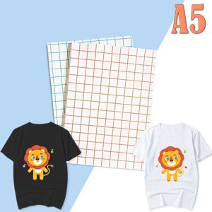 A5 20pcs 잉크젯 열전달 용지 코튼 티셔츠 다크 블랙 전사 용지 100% 코튼 원단 용 라이트 화이트 용지
