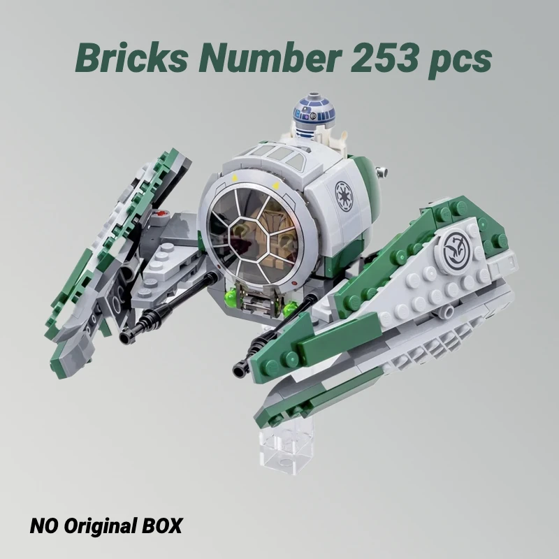 재고 있음 새로운 75360 Yodas Space Jedied Starfighter Wars 벽돌 253 pcs 어린이를위한 어린이 생일 크리스마스 선물 DIY 장난감