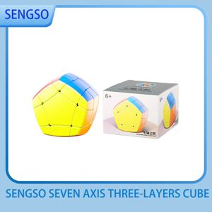 [JudyCube] Sengso 7축 3레이어 큐브 매직 스피드 큐브 스티커 없는 Shengshou 7축 3차 Cubo Magico 퍼즐