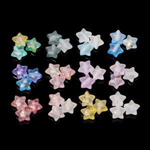 50 개/몫 아크릴 스타 비즈 10mm 스파클링 Makaron 컬러 펜타그램 비즈 패션 DIY 재료 목걸이 귀걸이 만들기