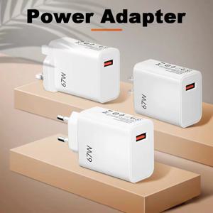 67W USB 고속 충전기 (6A 케이블 포함) 아이폰 16 15 Pro Max 화웨이 삼성 샤오미 15 고속 충전 휴대폰 어댑터
