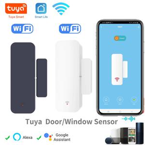 Tuya Wifi 도어 센서 창 엔트리 센서 보안 도난 자기 센서 알람 스마트 라이프 Alexa Google 홈과 함께 작동