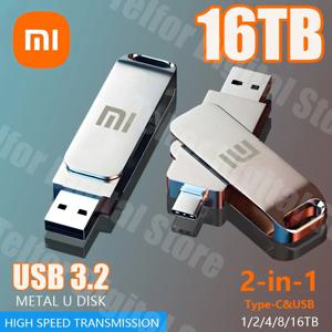 Xiaomi 16TB 3.2 플래시 드라이브 고속 USB 전송 금속 Pendrive 메모리 카드 Pendrive 플래시 디스크 Memoria 방수 스틱