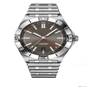 2023 새로운 패션 스포츠 시계 Super-LumiNova 그린 블루 시계 GMT Chronomat Mens 자동 기계식 904L 스테인레스 스틸