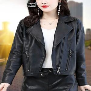 Faionable ort PU 가죽 Jaet 여성 봄 가을 New Sle TUCANO Woodpeer 브랜드 통근 Sle Long Sve 지퍼