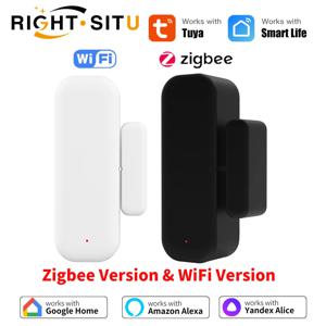 WiFI Zigbee 3.0 도어 센서 스마트 홈용 접촉 센서 스마트 라이프 APP 원격 제어 Yandex Alexa Tuya와 호환 가능