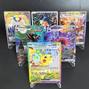 포켓몬 카드 게임 컬렉션 카드 피카츄 엄브레온 겐가 라티아스 GX EX V MAX 희귀 자체 제작 싱글 카드 클래식 게임 애니메이션 카드 선물