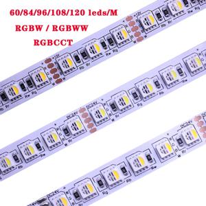 유연한 LED 스트립 조명 테이프, DC12V, 24V, 5050, RGBW, RGBWW, 4in 1, RGBCCT 60LED, 84LED, 96LED, 120LED, 108LED, 실내 장식