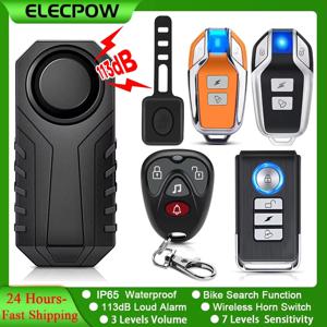 Elecpow 오토바이 전기 자전거 도난 방지 경보, 무선 원격 진동 감지기, 방수 경보, 113dB
