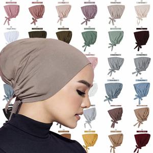 저지 소프트 모달 이슬람 터번 모자 내부 Hijab 모자 이슬람 Underscarf 보닛 인도 모자 여성 Headwrap Turbante Mujer