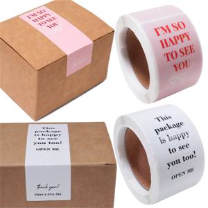 100pcs/roll 감사합니다 스티커 인감 라벨 중소기업 선물 장식 스티커 패키지 스티커 이 패키지는 당신을 만나서 기쁩니다