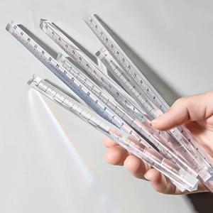 1PC 15cm /20cm 간단한 투명 삼각형 직선 눈금자 Kawaii 도구 편지지 만화 그리기 선물 사무실 학교 측정