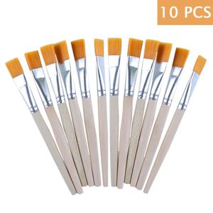 10 Pcs 나일론 헤어 페인팅 브러시 오일 수채화 물 분말 프로필렌 아크릴 나무 손잡이 페인트 브러쉬 학교 미술 공급