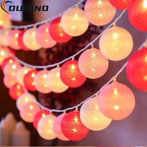 목화 공 LED 요정 문자열 조명 갈 랜드 크리스마스 트리 장식 휴일 홈 룸 장식 웨딩 파티 커튼 램프