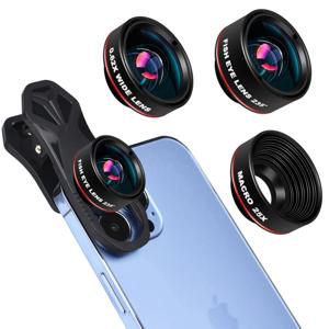 전화 사진 렌즈 3 In 1 Fish Eye Fisheye 0.62X 광각 25X 매크로 스마트 폰 범용 HD 카메라 렌즈 for iphone 12 13