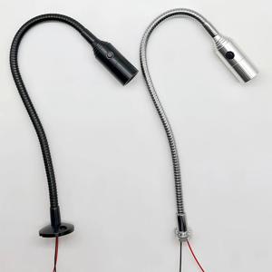범용 1W DC12V 24V LED CNC 공작 기계 빛 유연한 구즈넥 led 워크샵 작업 램프 실버 블랙 산업 스포트라이트