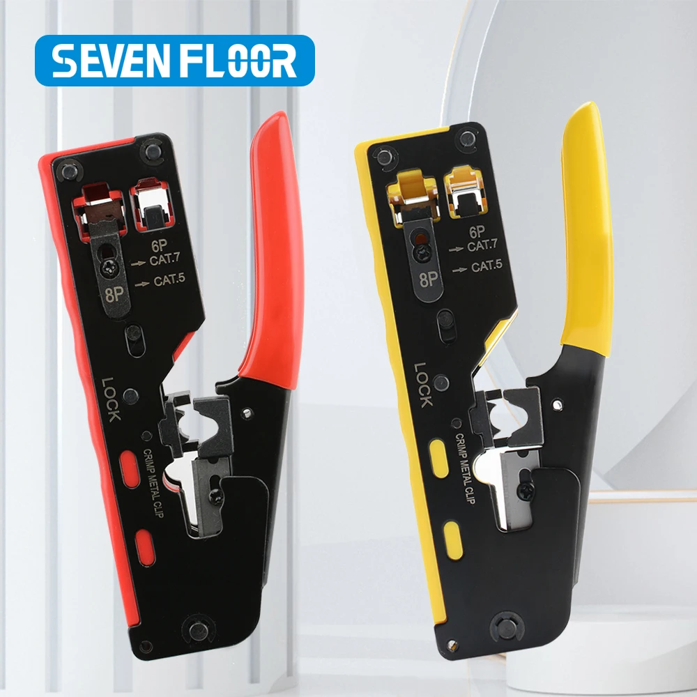 다기능 네트워크 펜치 압착 도구 CAT5 CAT6 CAT7 RJ45 Rj11 R12 RJ45 용 모든 압착 도구를 통과