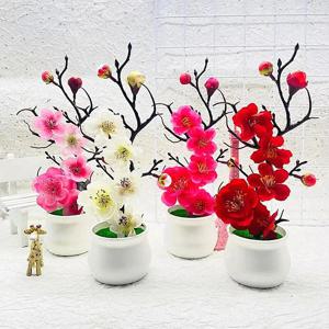 인공 식물 분재 작은 나무 시뮬레이션 냄비 식물 가짜 꽃 테이블 화분 장식품 홈 인테리어 호텔 정원 장식