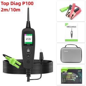 TopDiag P100 2m/10m 자동차 전기 회로 테스터 자동차 전력 스캔 프로브 회로 키트 12V 24V 배터리 테스터 진단 도구