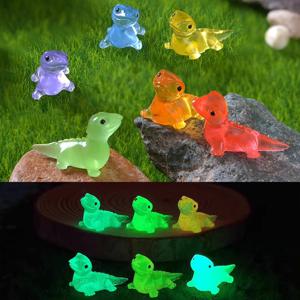 10PCS 미니 도마뱀 어두운 도마뱀 Vivarium에 빛나는 DIY 액세서리 Mimiature 인형 요정 정원 장식 Kawaii 동물