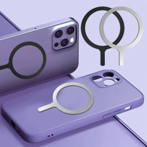 Apple IPhone 케이스 용 자기 접착 금속 링 철 시트 스티커 iPhone 15 용 Magsafe 자기 무선 충전 링