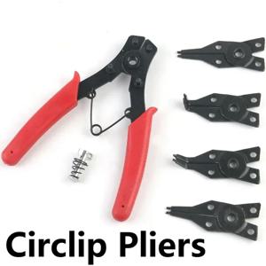 4-In-1 Circlip 펜치 세트 스냅 링 펜치 다기능 압착 탈착식 플라이어 헤드 녹슬지 않는 부식 방지 핸드 툴