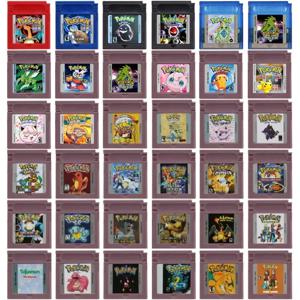 GBC 게임 카트리지 포켓몬 시리즈 16비트 비디오 게임 콘솔 레드 블루 DX 프리즘 소름 끼치는 블랙 수탉 핑크 Picross